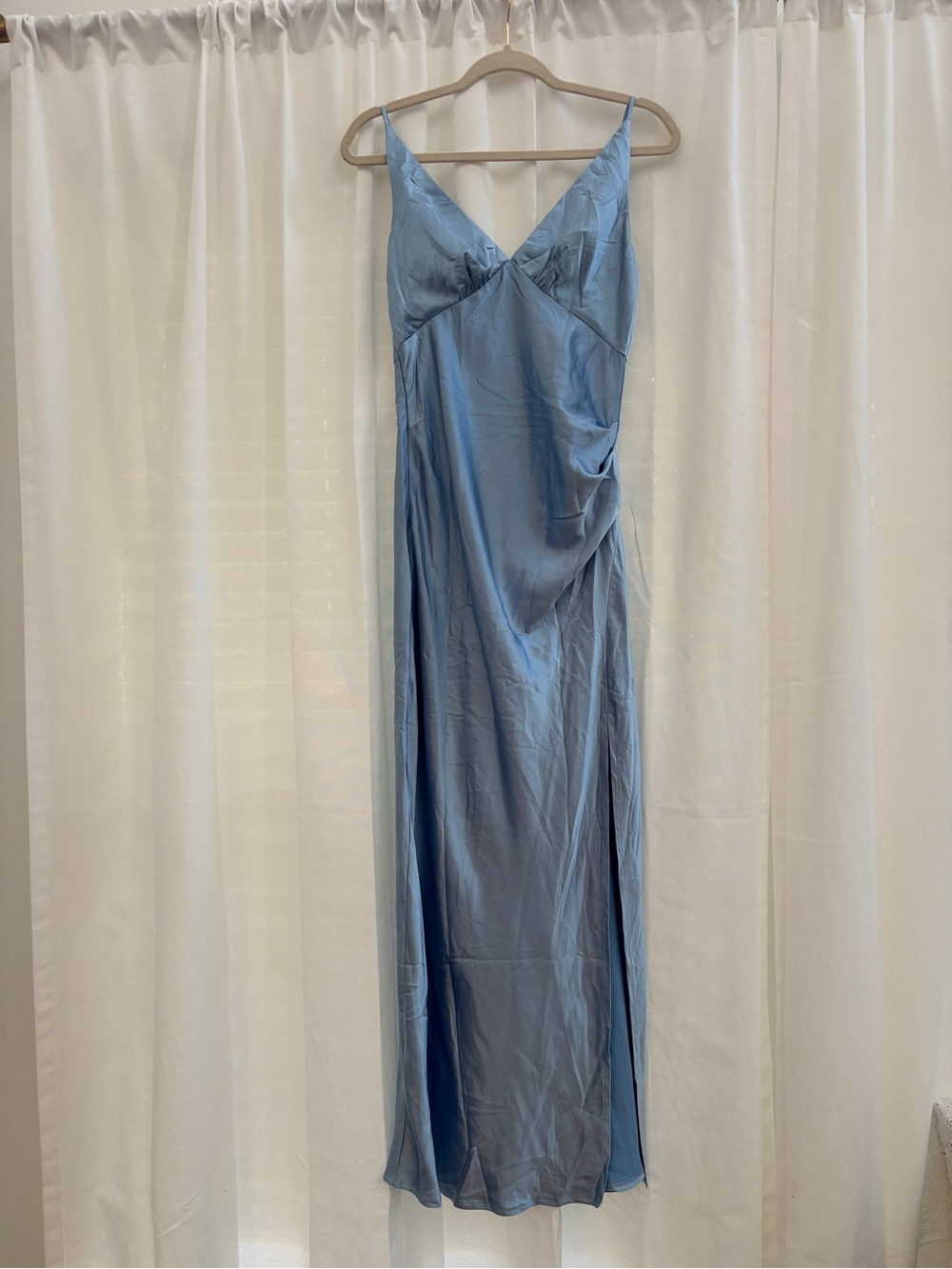 Selfie Leslie Light Blue Satin Slip Gown